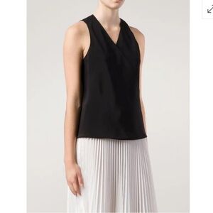 Peter Cohen Silk Wrap-Neck Black Top